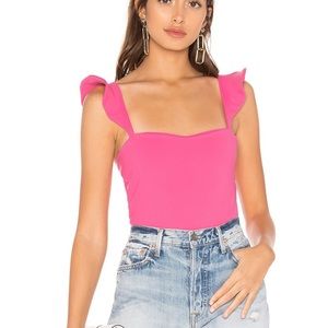 Susana Monaco ruffled strap tank in pink size small. Excellent condition!